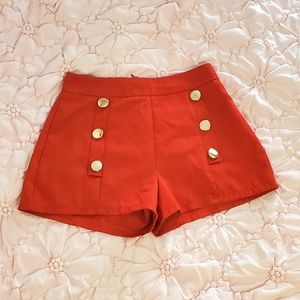 Red High Waist Sailor Shorts